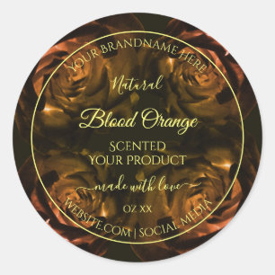 Blooming Dark Red Orange Roses Chic Product Labels