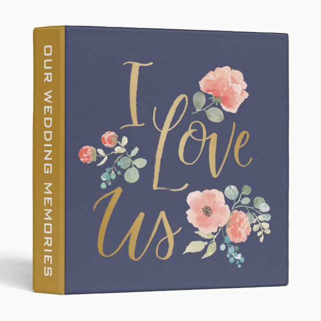 Blooming Delight Blue | I Love Us 3 Ring Binder (Front/Spine)