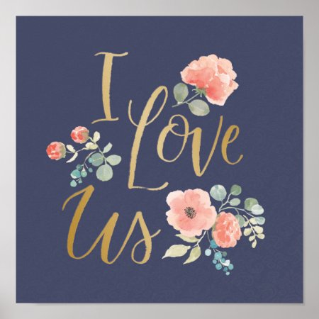 Blooming Delight Blue | I Love Us Poster