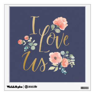 Blooming Delight Blue   I Love Us Wall Decal