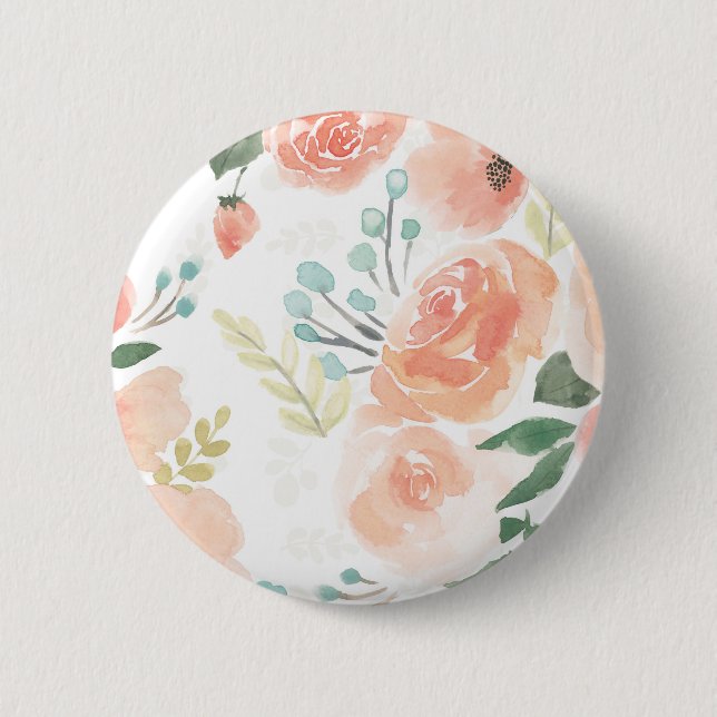 Blooming Delight | Pastel Peach Button (Front)