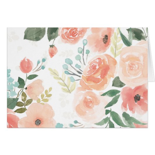 Blooming Delight | Pastel Peach Cards (Front Horizontal)