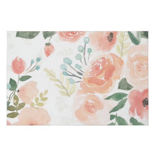 Blooming Delight  Pastel Peach Faux Canvas Print