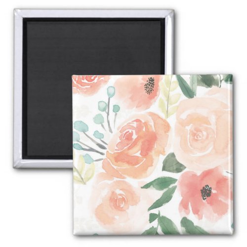 Blooming Delight  Pastel Peach Magnet