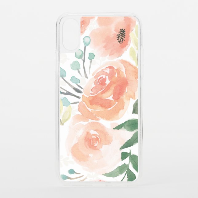 Blooming Delight | Pastel Peach Uncommon iPhone Case (Back)