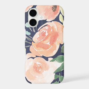 Blooming Delight Peach & Blue Roses & Poppies iPhone 17 Case