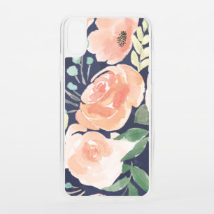 Blooming Delight   Peach & Blue Roses & Poppies iPhone XS Case
