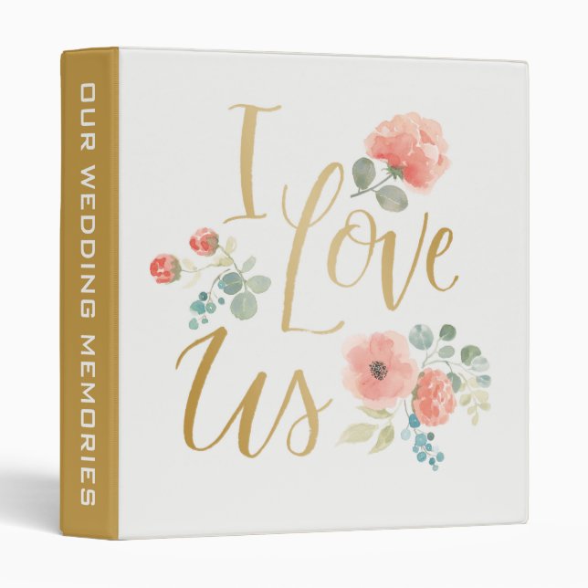 Blooming Delight White | I Love Us 3 Ring Binder (Front/Spine)