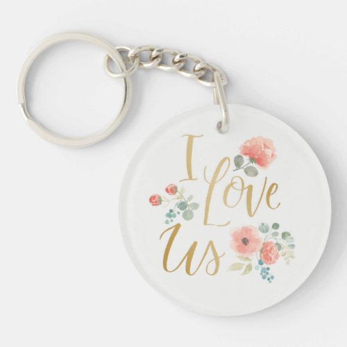 Blooming Delight White  I Love Us Keychain