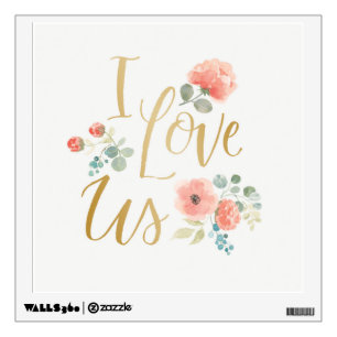 Blooming Delight White I Love Us Wall Decal