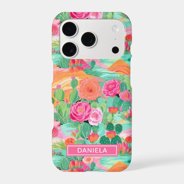 Blooming Desert Cacti Personalized Case-Mate iPhone Case (Back)