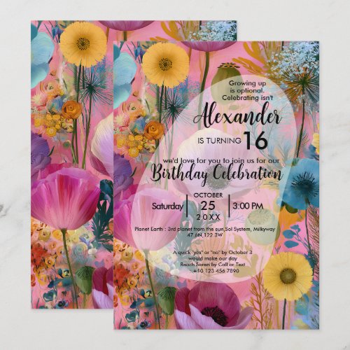 Blooming Dreams | Colorful Flower Design Invitation