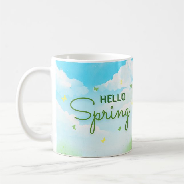 Blooming Easter Cups: Hello Spring  Coffee Mug (Left)