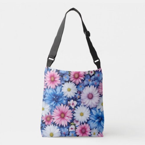 Blooming Elegance Botanical Design Purse Crossbody Bag