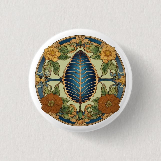  "Blooming Elegance: Floral Print Button" Button (Front)