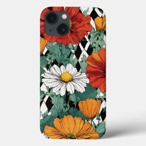 Blooming Elegance Flower Print iPhoneiPad Case