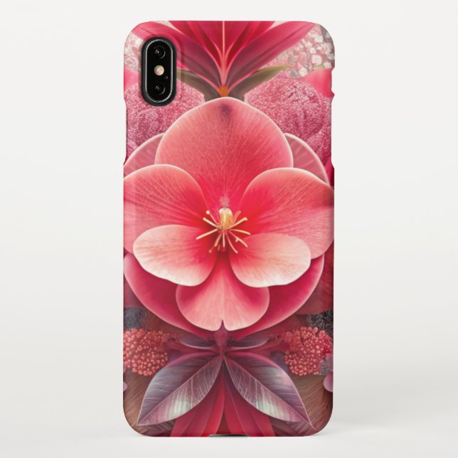   Blooming Elegance Velvet Pastel Flowers & Abstra iPhone Case (Back)