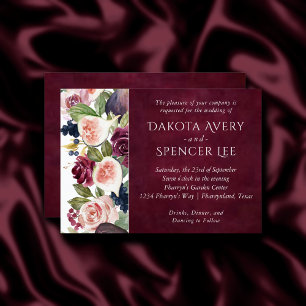 Blooming Figs Bold Moody Floral Wedding Invitation