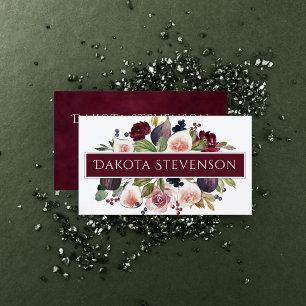 Blooming Figs   Elegant Watercolor Floral Branding Business Card