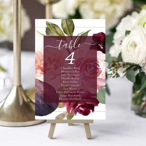 Blooming Figs  Moody Rustic Blossom Guest Names Table Number