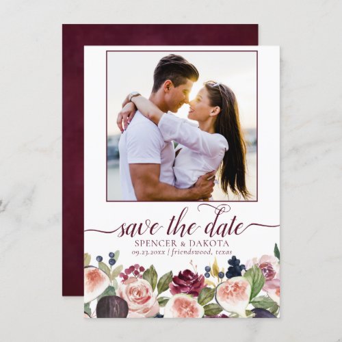 Blooming Figs  Moody Rustic Elegant Floral Photo Save The Date