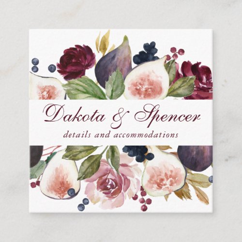 Blooming Figs  Moody Rustic Fruit Blossom Details Enclosure Card