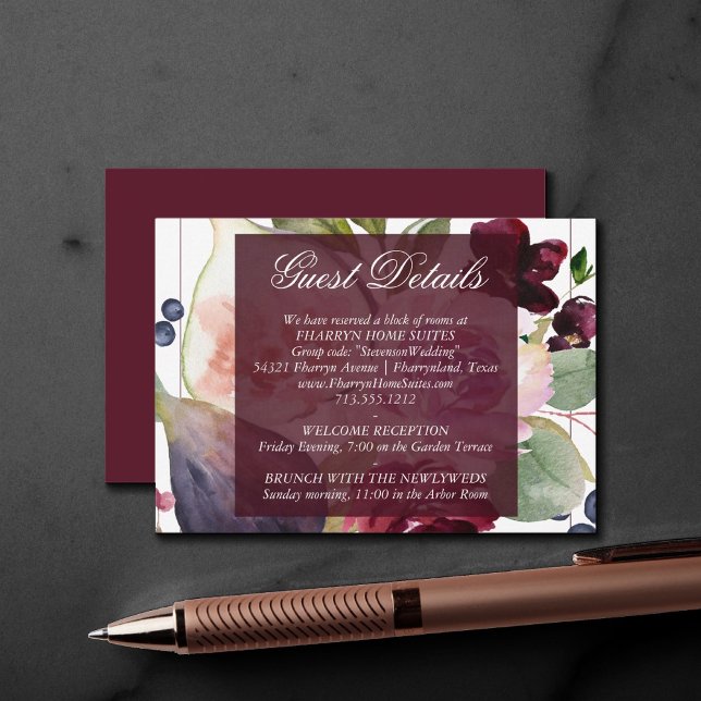 Blooming Figs | Moody Rustic Fruit Blossom Details Enclosure Card (Creator Uploaded)