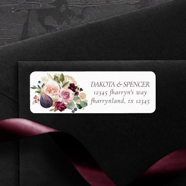 Blooming Figs | Moody Rustic Fruit Elegant Blossom Label (Creator Uploaded)