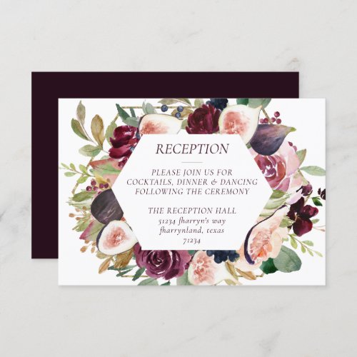 Blooming Figs  Moody Rustic Fruit Reception Info Enclosure Card
