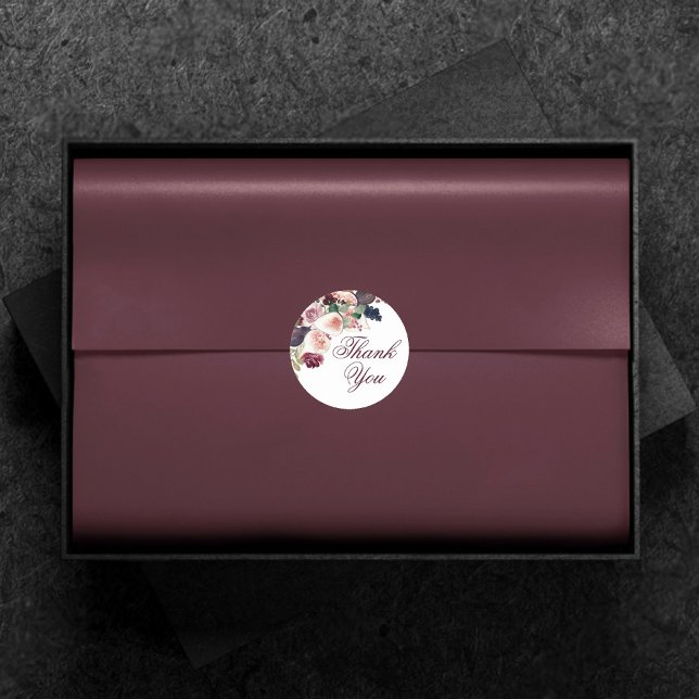 Blooming Figs | Moody Rustic Fruit Thank You Favor Classic Round Sticker (Creator Uploaded)