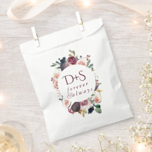 Blooming Figs Moody Rustic Monogram Wreath Favor Bag