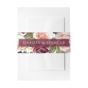 Blooming Figs Moody Watercolor Floral Wedding Invitation Belly Band