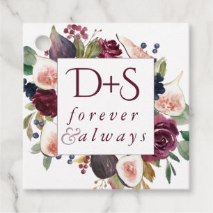 Blooming Figs Moody Wreath Monogram Thank You Favor Tags