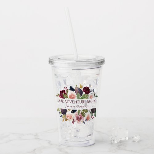 Blooming Figs  Rustic Fruit Blossom Keepsake Acrylic Tumbler