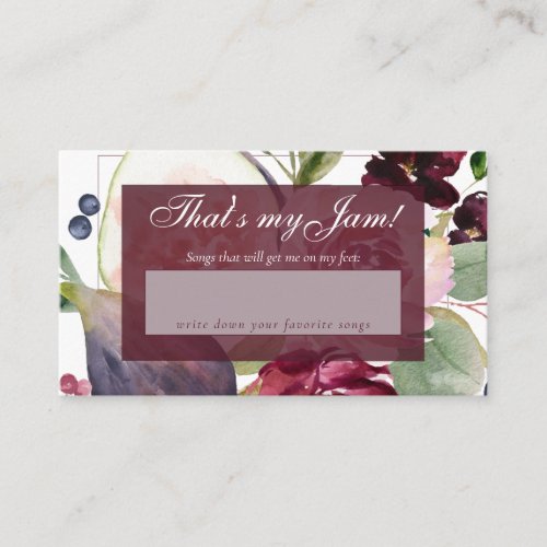 Blooming Figs  Rustic Fruit Blossom Song Requests Enclosure Card