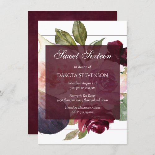 Blooming Figs  Rustic Fruit Blossoms Birthday Invitation