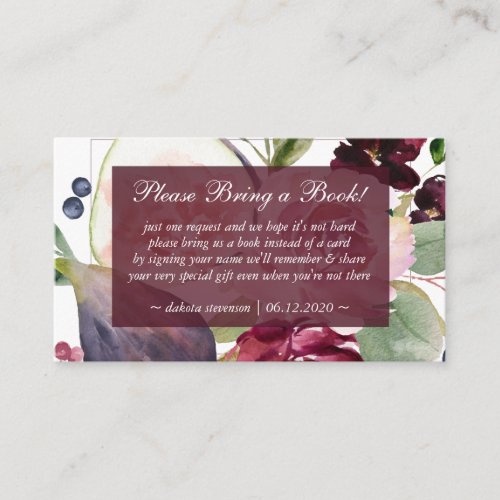 Blooming Figs  Rustic Fruit Blossoms Book Request Enclosure Card