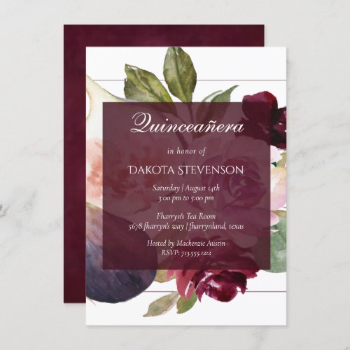 Blooming Figs  Rustic Fruit Blossoms Quinceanera Invitation