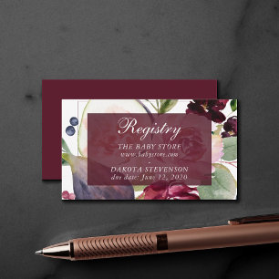 Blooming Figs Rustic Fruit Blossoms Registry Enclosure Card