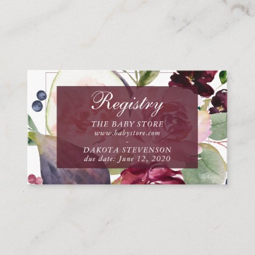 Blooming Figs  Rustic Fruit Blossoms Registry Enclosure Card