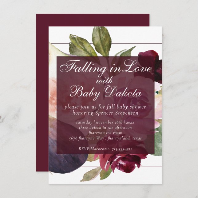 Blooming Figs | Rustic Fruit Moody Falling in Love Invitation (Front/Back)