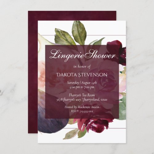 Blooming Figs  Rustic Fruit Moody Lingerie Shower Invitation