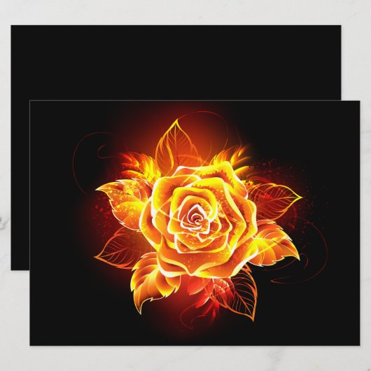 Blooming Fire Rose (Front/Back)