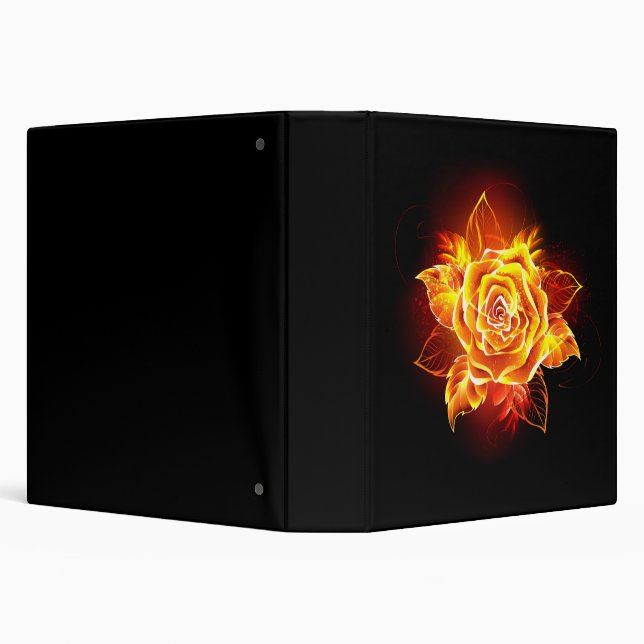 Blooming Fire Rose 3 Ring Binder (Background)