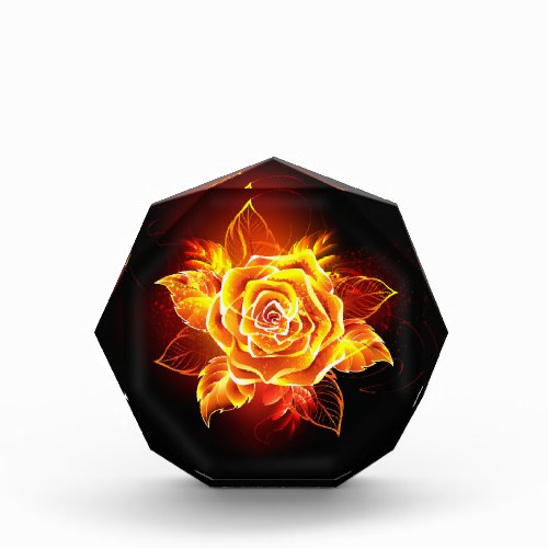 Blooming Fire Rose Acrylic Award