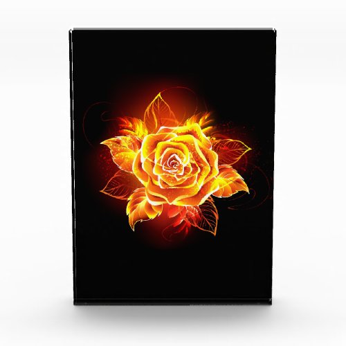 Blooming Fire Rose Acrylic Award