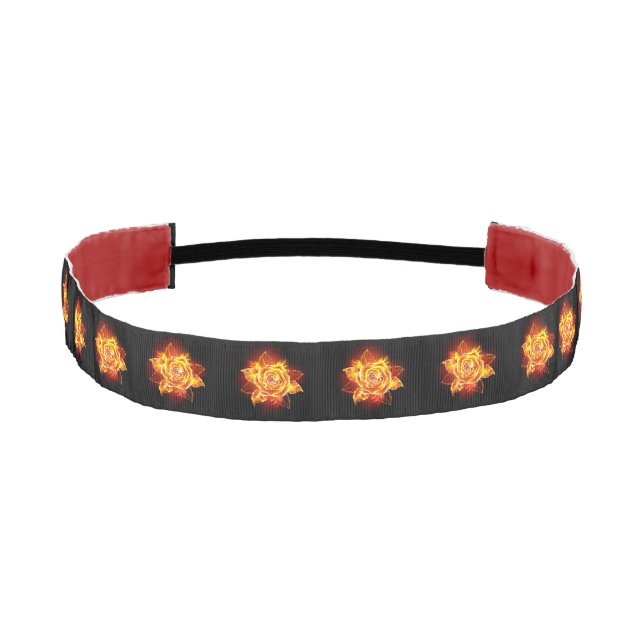 Blooming Fire Rose Athletic Headband (Front)