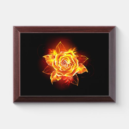 Blooming Fire Rose Award Plaque