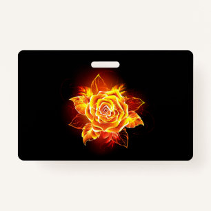 Blooming Fire Rose Badge
