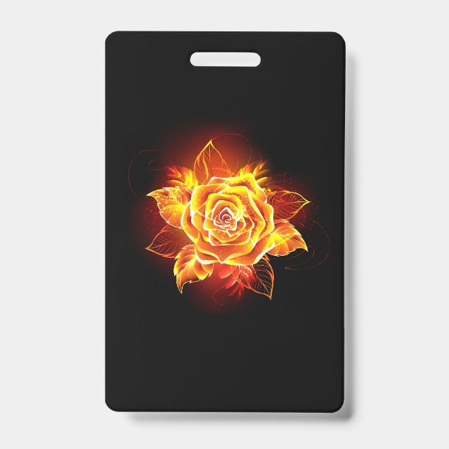 Blooming Fire Rose Badge (Front)